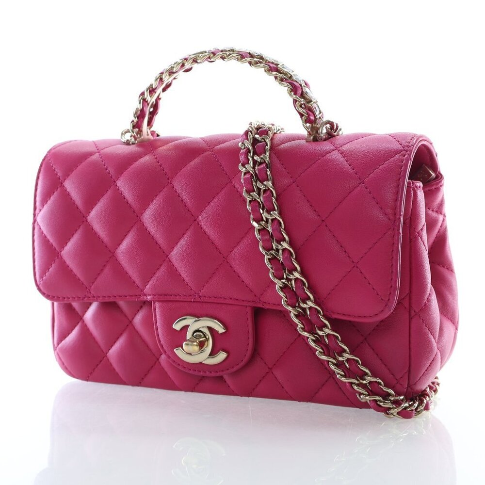 Chanel Mini Lambskin Crystal Rectangular Top Hand… - image 3